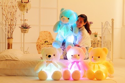 Kreativer leuchtender LED Teddybär Stofftiere Plüschtier bunt leuchtend Chri