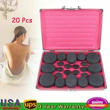 Professional Portable Massage Stone Heater Kit with 20 Therapy Hot Rocks Set