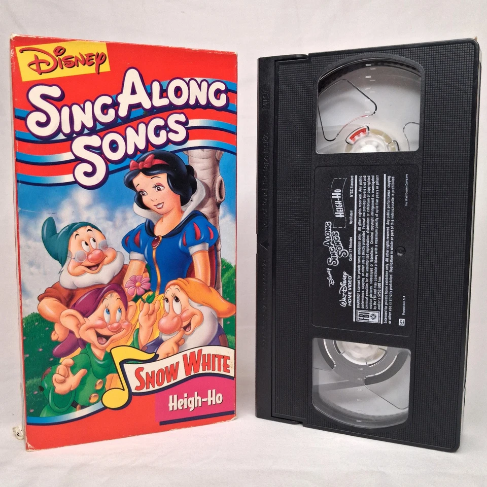 Snow White Heigh-Ho VHS Disney's Sing Along Songs w/Pinocchio Mary Poppins Tape - Image 3 of 4