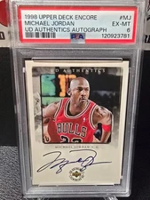 1998 Upper Deck Encore UD Authentics Autograph MICHAEL JORDAN #MJ PSA 6