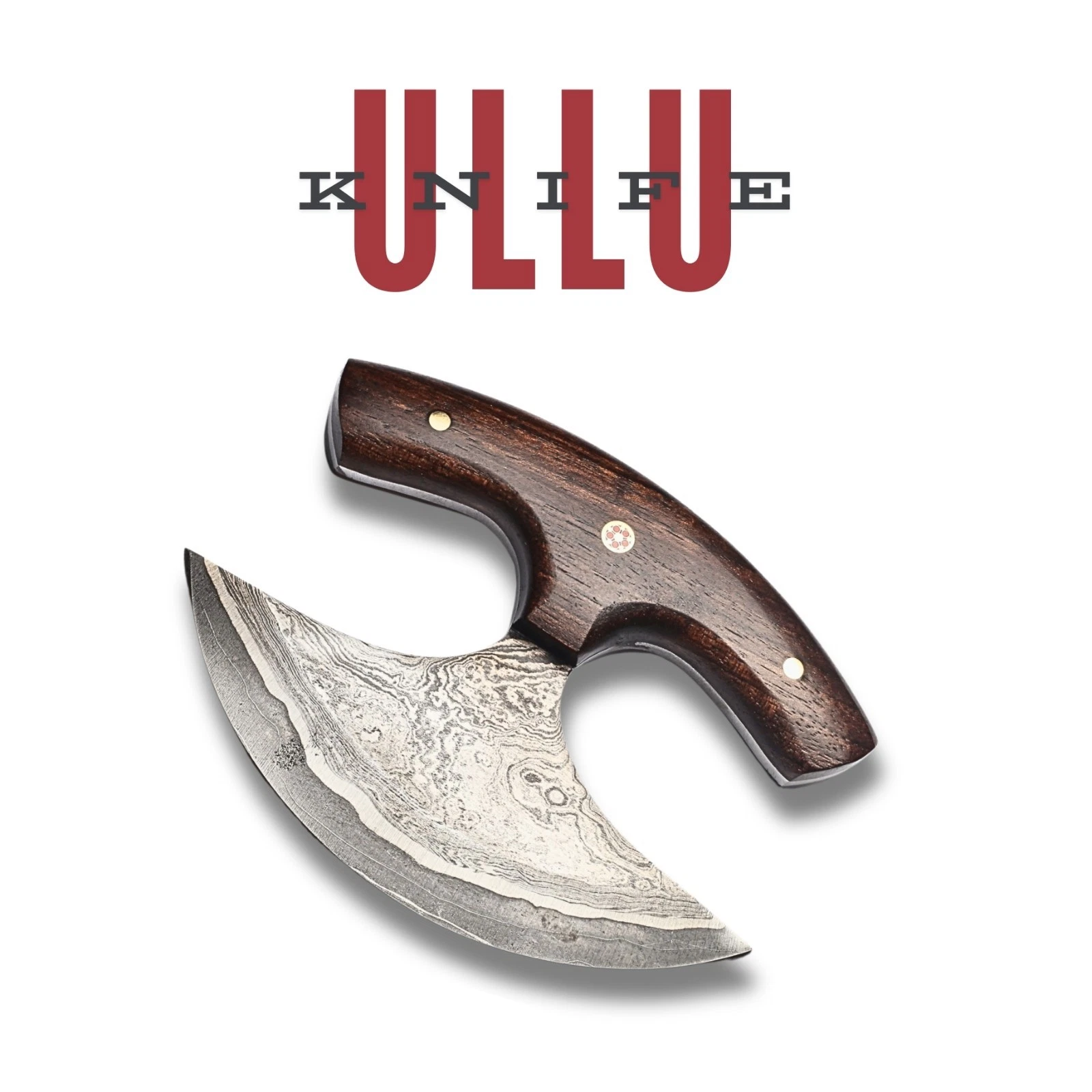 5.2" Damascus Steel Ulu Knife Walnut Wood Handle Professional Herb Chopper Tool
Opens in a new windo