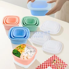 Set of 6 Silicone Stackable Food Storage containers with snap lids BPA FREE