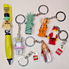 LEGO Keychain Lot & Yoda Pen Harry Potter Tiger Statue Of Liberty Elephant Girl