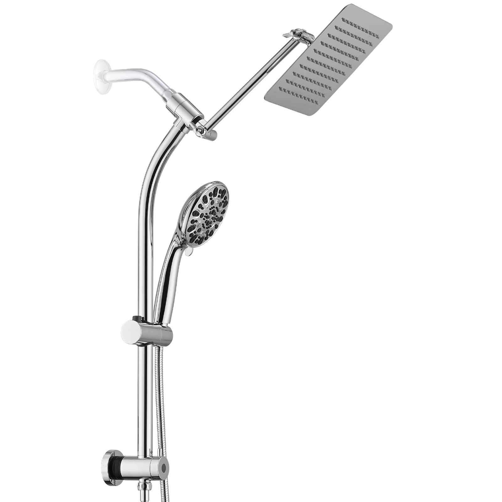 Rainfall 8 Inch Shower Head with High Pressure Handheld Spray Combo, Drill-Fr...