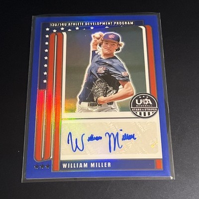 2026 Panini USA Stars & Stripes William Miller BLUE PRIZM AUTO #'d 15/49 (B1)