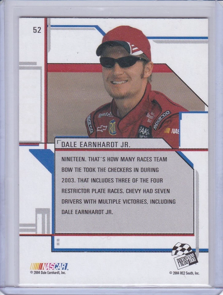 Dale Earnhardt Jr. Zenith 2004 Press Pass Eclipse card 52 - Image 2 of 2
