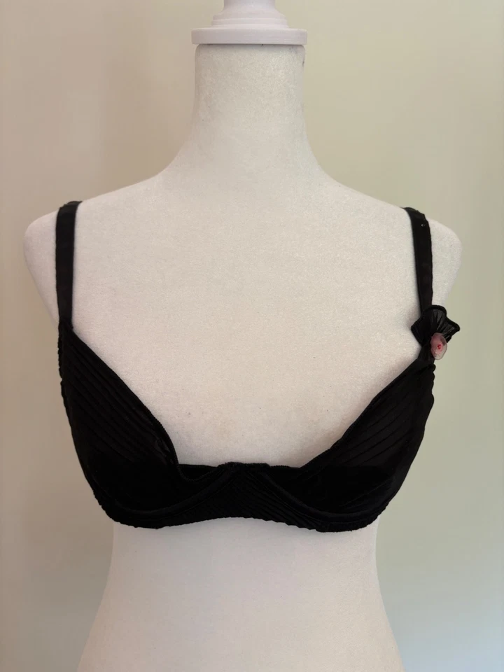 Sutiã Aubade Paris Balconette Demi 1/2 xícara tamanho 36B preto sutiã push up com fio - Imagem 3 de 4