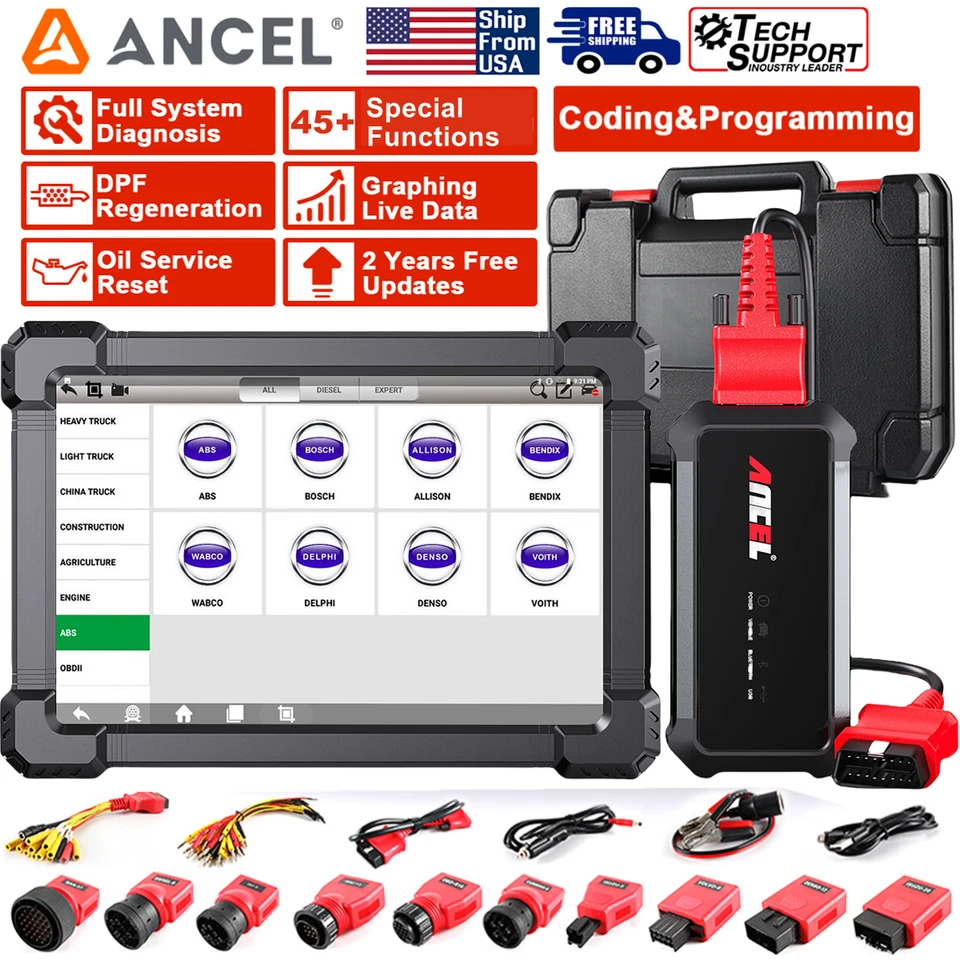 X7 HD 24V 12V Diesel Heavy Duty Truck Scanner E-CU Coding All System DPF Regen
