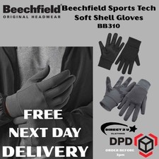 Image of Beechfield Sports Tech Soft Shell Gloves, Unisex, FREE NEXT DAY DELIVERY