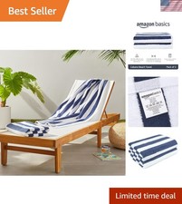 Thick, Soft 30" x 60" Beach Towels in Navy Blue - 2-Pack for Beach and Pool Fun