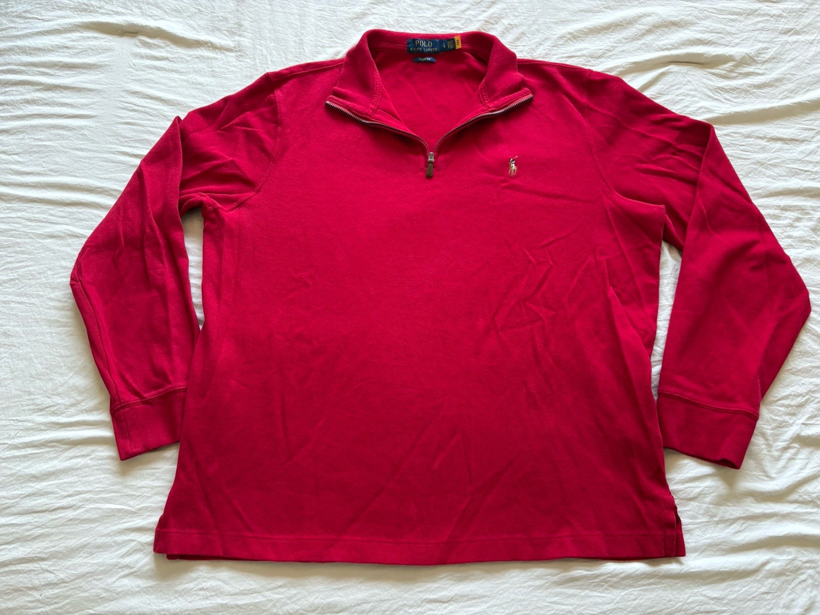 Vintage Polo Ralph Lauren Estate Rib  Preppy 1/4 Zip Sweater Size L