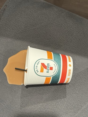 Fake Spilled 12oz Coffee Cup Spill 7-11 Prop Display *Free Shipping*