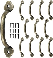 Hitefu 12Pcs 4 Inch Rustic Barn Door Handles, Bronze Vintage 4 Inch,