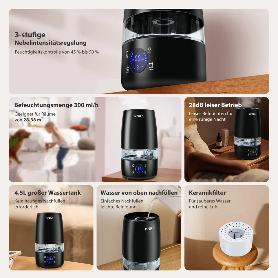 4.5L Humidifier Timer Plant Ultrasonic Air Freshener Humidifier 7 Light - Image 2 of 4