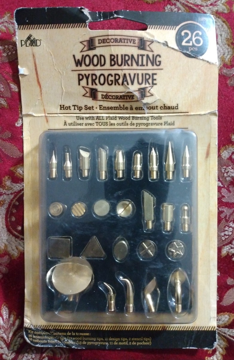 Plaid Wood Burning Tool Tip Set Set of 26 Gold Pyrogravure craft