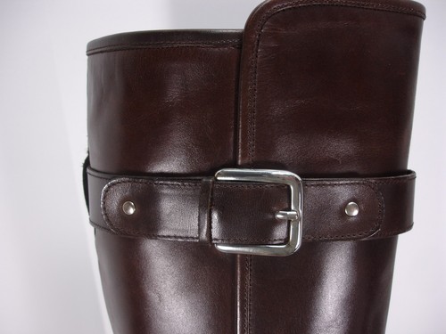 COLE HAAN INDRIA BROWN LEATHER SIDE ZIP KNEE HIGH RIDING BOOTS WOMEN'S 9 B - Picture 7 of 10