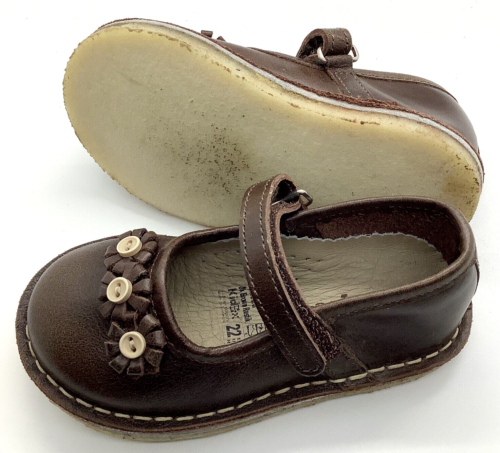 Kid Express little girl brown leather MJ stitch down crepe sole US 6-6.5 - Picture 3 of 6