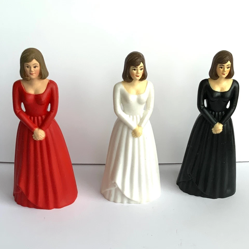 3 adornos para pasteles vintage figura de dama dama de honor cumpleaños panadería artesanías 1986 Foto 4 de 4