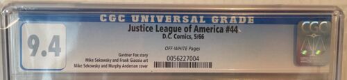 JUSTICE LEAGUE OF AMERICA #44 - CGC 9.4 - PLAGUE THAT STRUCK THE JUSTICE LEAGUE - Picture 3 of 3
