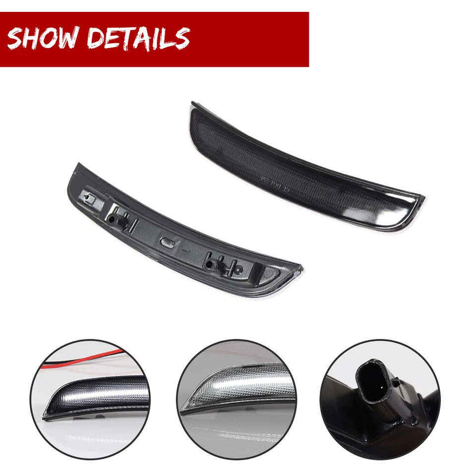 Marcador de parachoques lateral LED delantero y trasero LED blanco ahumado para Dodge Charger 2015-2022 Foto 3 de 4