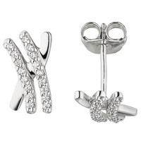 Ohrstecker Ohrringe StäBchen Mit WeißEn Zirkonia 925 Silber Silberohrschmuck