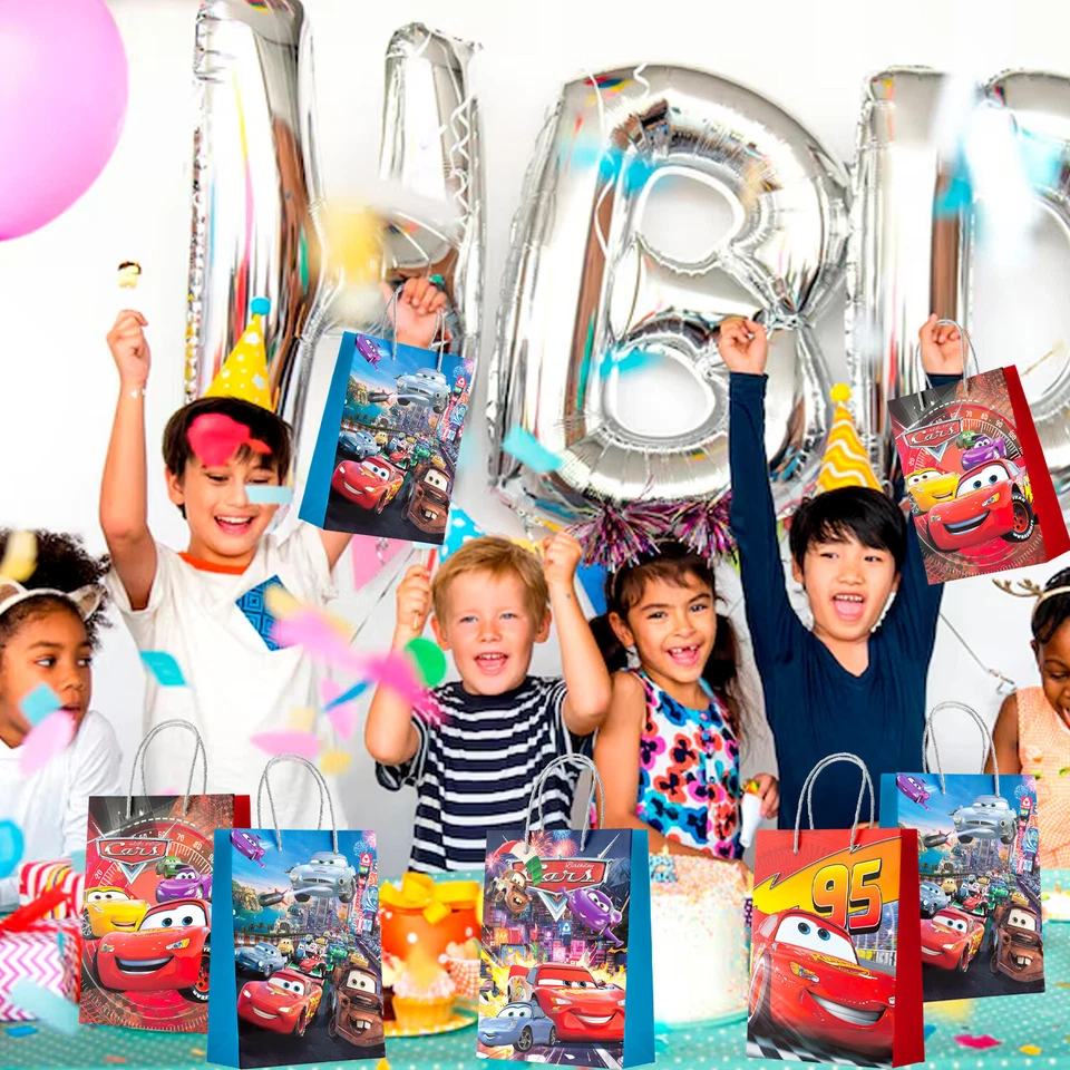 12 pcs Disney Cars 3 Lightning Mcqueen Party Favor Supplies Candy Loot Gift Bags - Image 3 of 4
