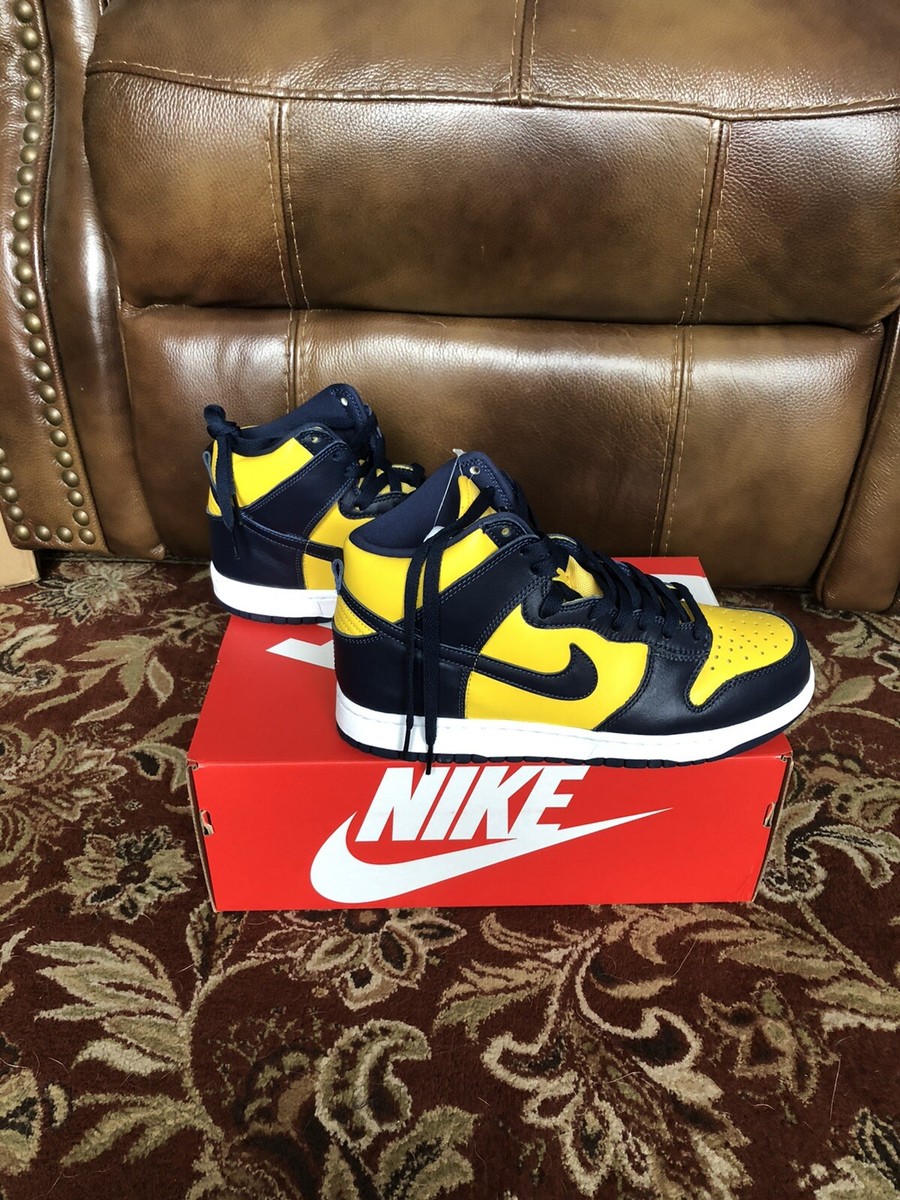 Nike Dunk High Maize and Blue (2020) Michigan Size Authentic