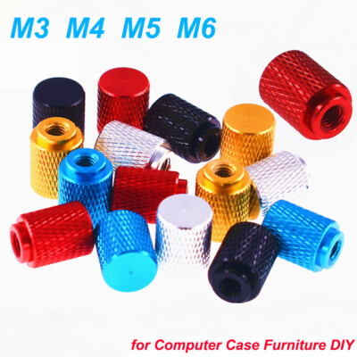 Thumb Nuts Aluminum Alloy M3 M4 M5 M6 With Step Knurled Nut Length 14mm for DIY