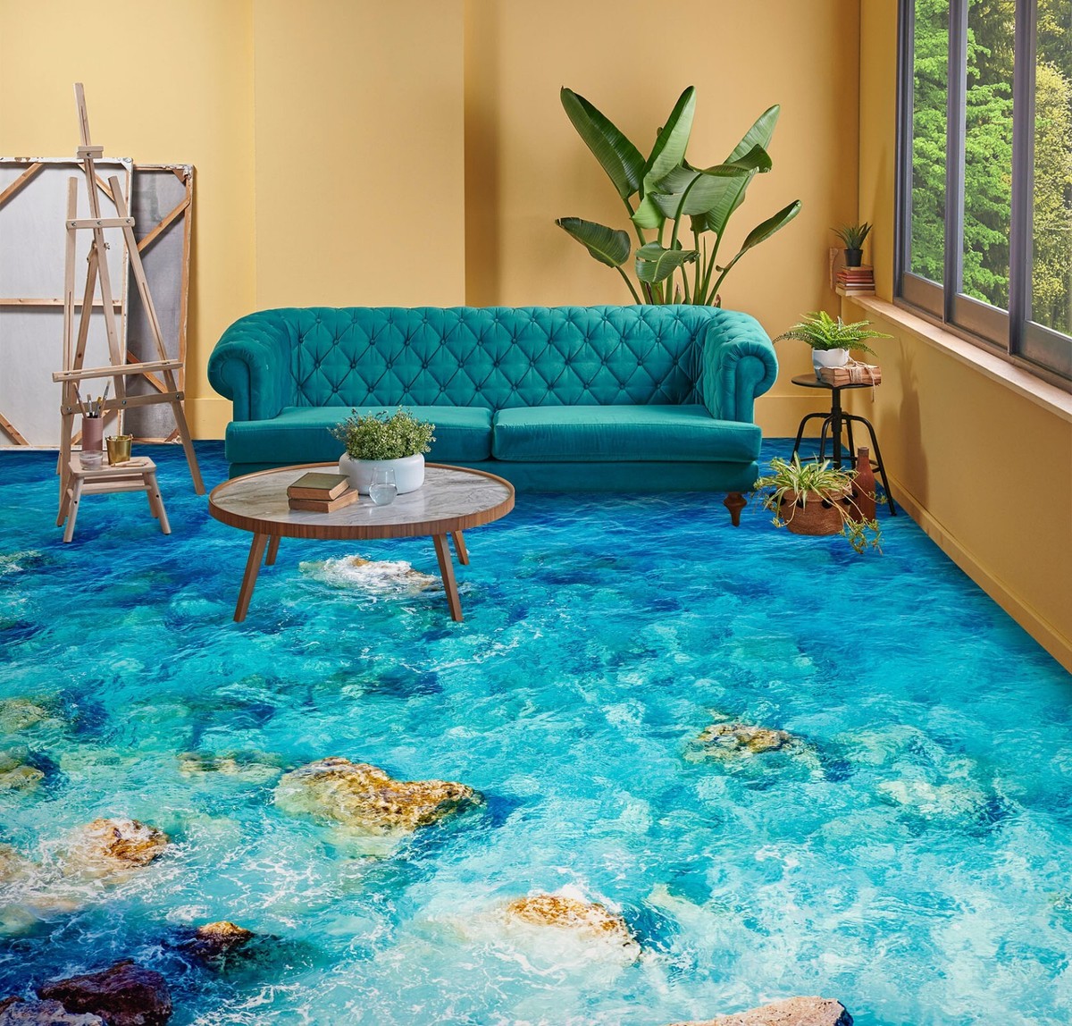 3D Blue Sea SKE3712 Floor WallPaper Print Decal Epoxy Floor Deco