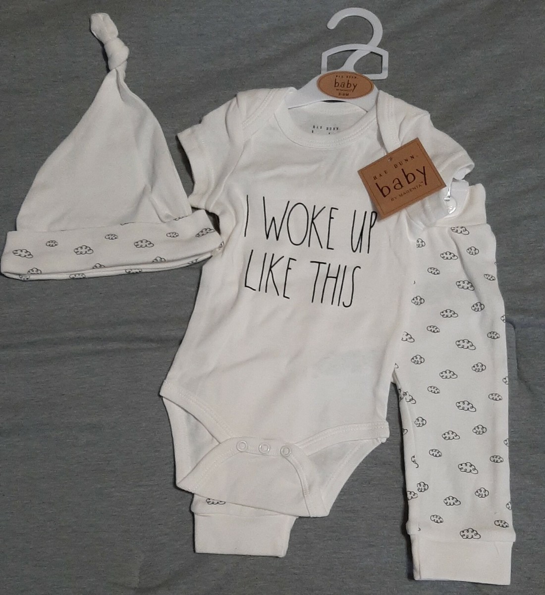 NEW RAE DUNN BABY BY MAGENTA 3-6 MOS pc OUTFIT 