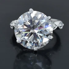 RARE Certified 13.80 Ct White Diamond Solitaire Ring ! FREE Diamond studs!