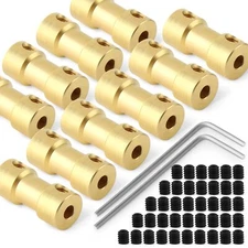 QCDENG 10pcs 2mm to 2mm Brass Shaft Coupling Joint Connector Motor Shaft Exte...