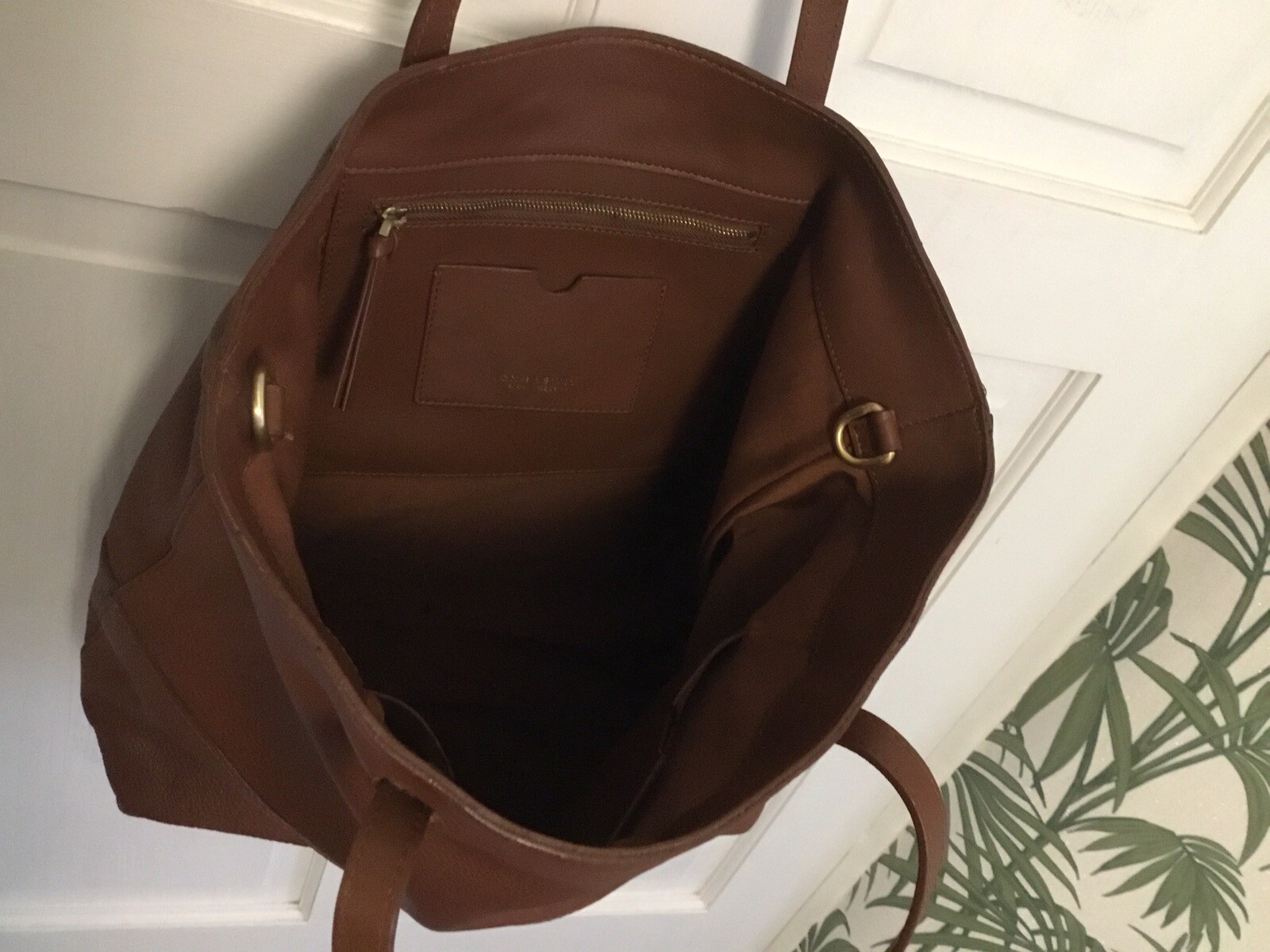 John Lewis tan leather tote bag VGC eBay