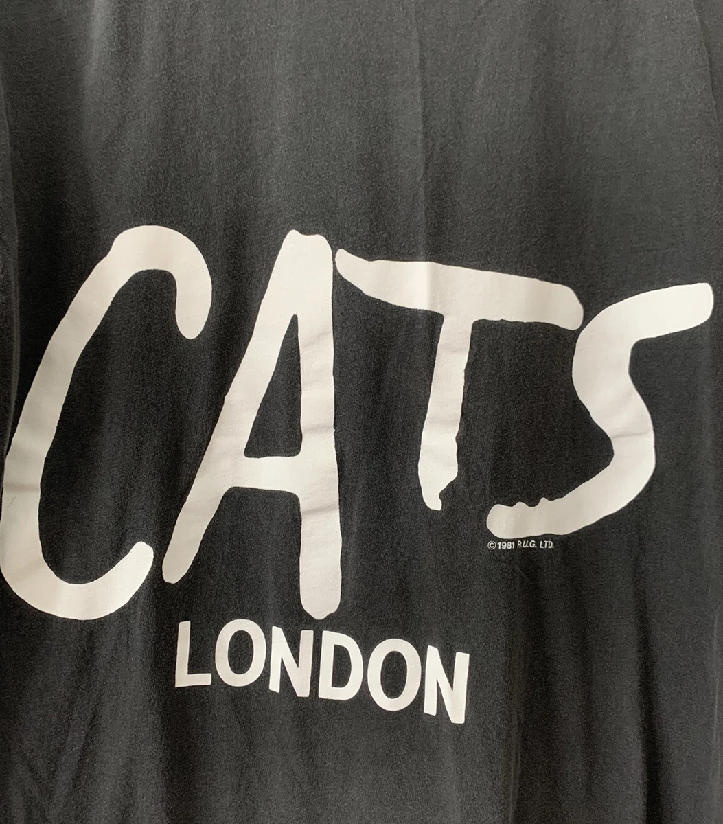 Vintage 1981 Cats London Black Size Medium T-Shirt Free Shipping