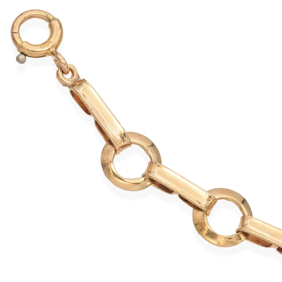 Brazalete de tres piedras amatista vintage de oro amarillo de 14K 6,0 TCW Foto 4 de 4