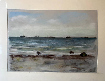 Franz Ehmke 1928-2018 GDR Painter Pastel Beach Markgrafenheide Baltic Sea