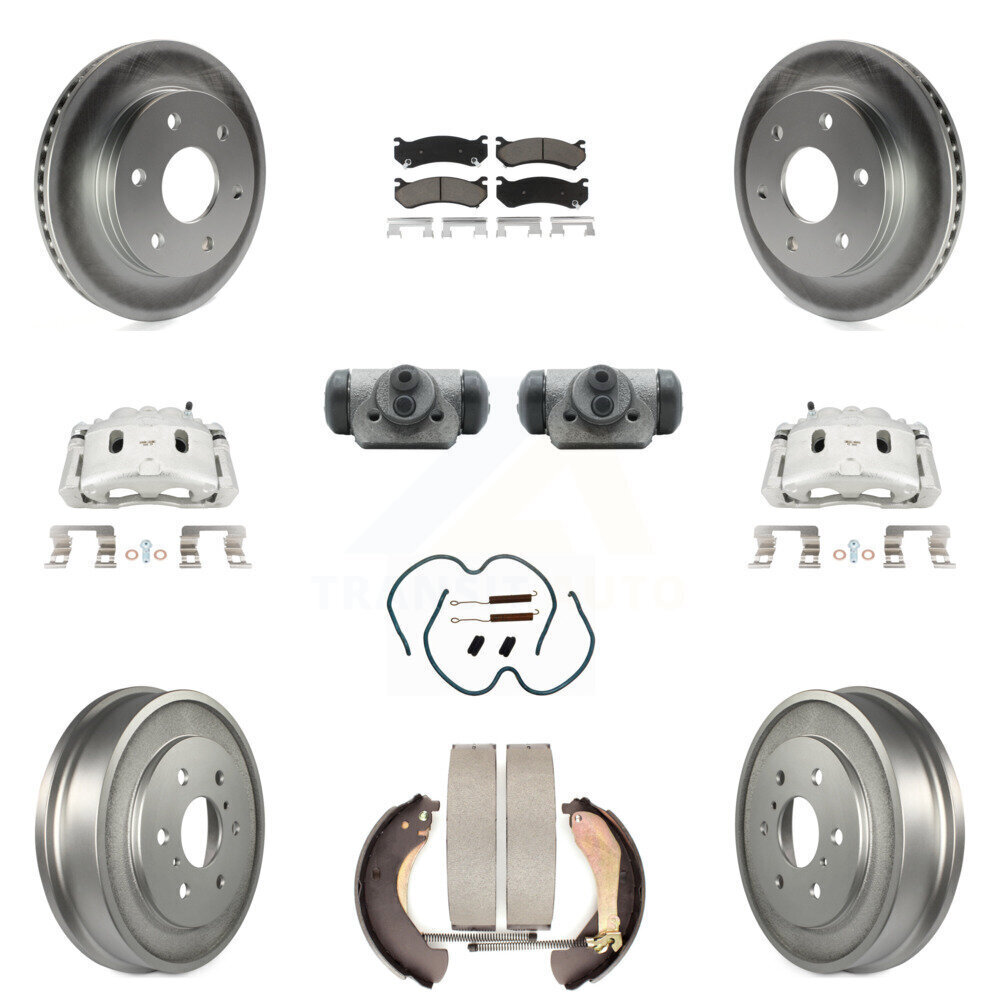 Front Rear Disc Brake Caliper Rotor Drum Ceramic Pad Shoes Cylinder Kit Replacement