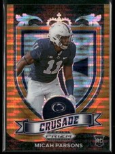 2021 Panini Prizm Draft Picks Collegiate #175 Micah Parsons Orange Pulsar #/49