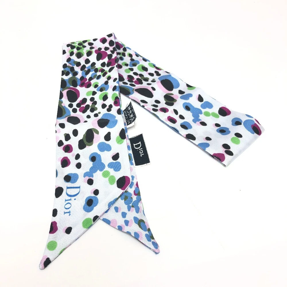 Foulard foulard Dior motif léopard Mitsua soie multicolore