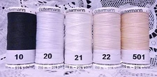 5 NEW 274 yard Spools different colors GUTERMANN 100% polyester sew-all thread