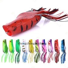 5pcs Popper Frog Topwater Fishing Lures Snake Bait Bass Soft Crankbaits 7cm/14g