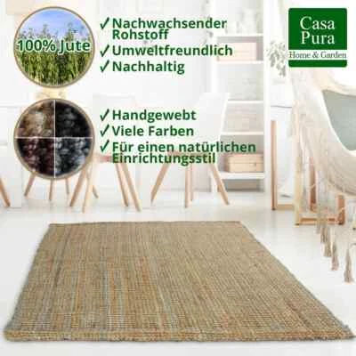 Naturfaser Läufer Urbano | Jute | Bouclé | Handgewebt | 6 Größen | Juteteppich - Bild 1 von 4