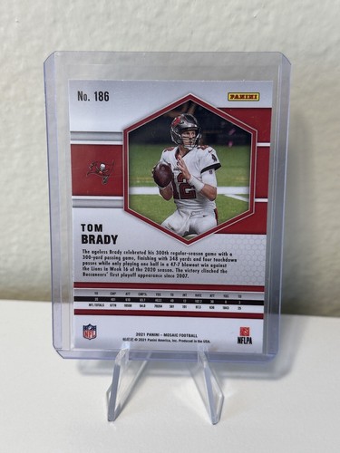 2021 Tom Brady Panini Mosaic Silver Prizm #186 - Picture 2 of 2