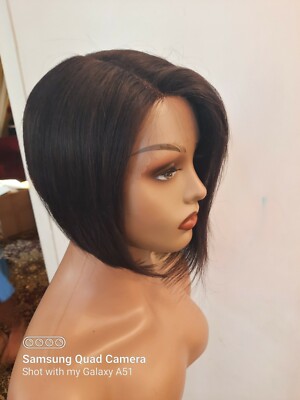 100% Raw Virgin Brazilian Lpart Lace Frontal Bob Pixie Cut Perücke