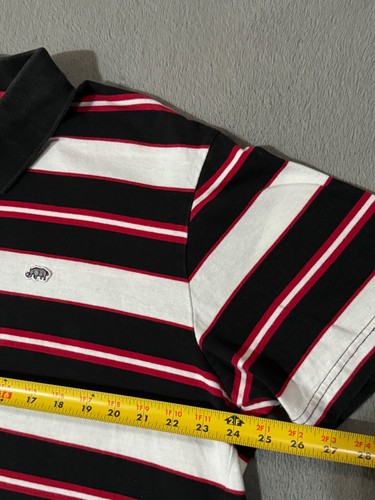 T-shirt sportiva Ecko Unltd vintage Y2K a righe polo collo bottoni 2XL - Foto 12 di 12