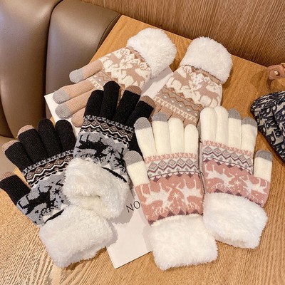 Mittens Knit Gloves Touchscreen Gloves Full Finger Gloves Protective Hands Soft