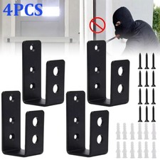 4pcs Door Barricade Bracket Heavy Duty U Shape Brackets Security Bar Holder Door