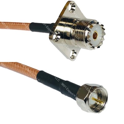 RG400 UHF Female Flange to F MALE RF Cable FAST-SHIP LOT