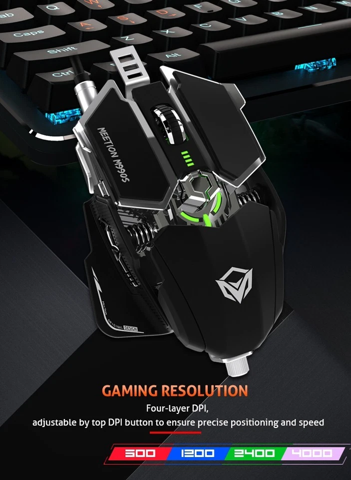 Gurren Buggie Mouse MeeTion M990S RGB - Black - Image 4 of 4