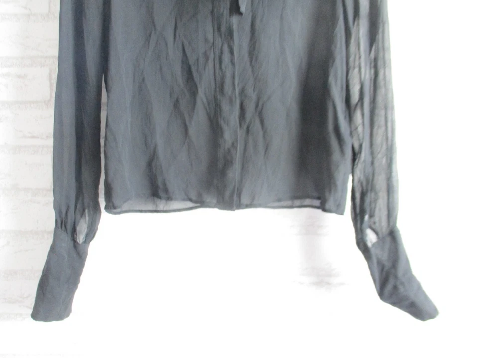 Rachel Zoe womens top blouse black silk 0, 6 Sheer - image 3 of 4